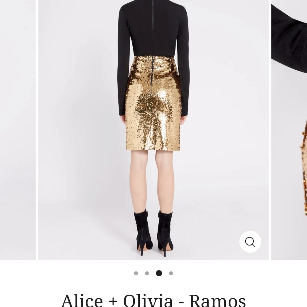 Alice + Olivia Gold Sequin Pencil Skirt - Picture 5 of 6